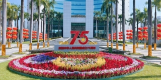 盛装迎国庆丨东莞PA旗舰厅国庆节东城摆花造景